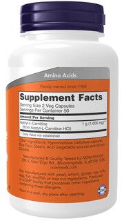 Foto 2 | Acetil L-carnitina De Supplement Now Foods, 500 Mg, 100 Cápsulas - Venta Internacional.