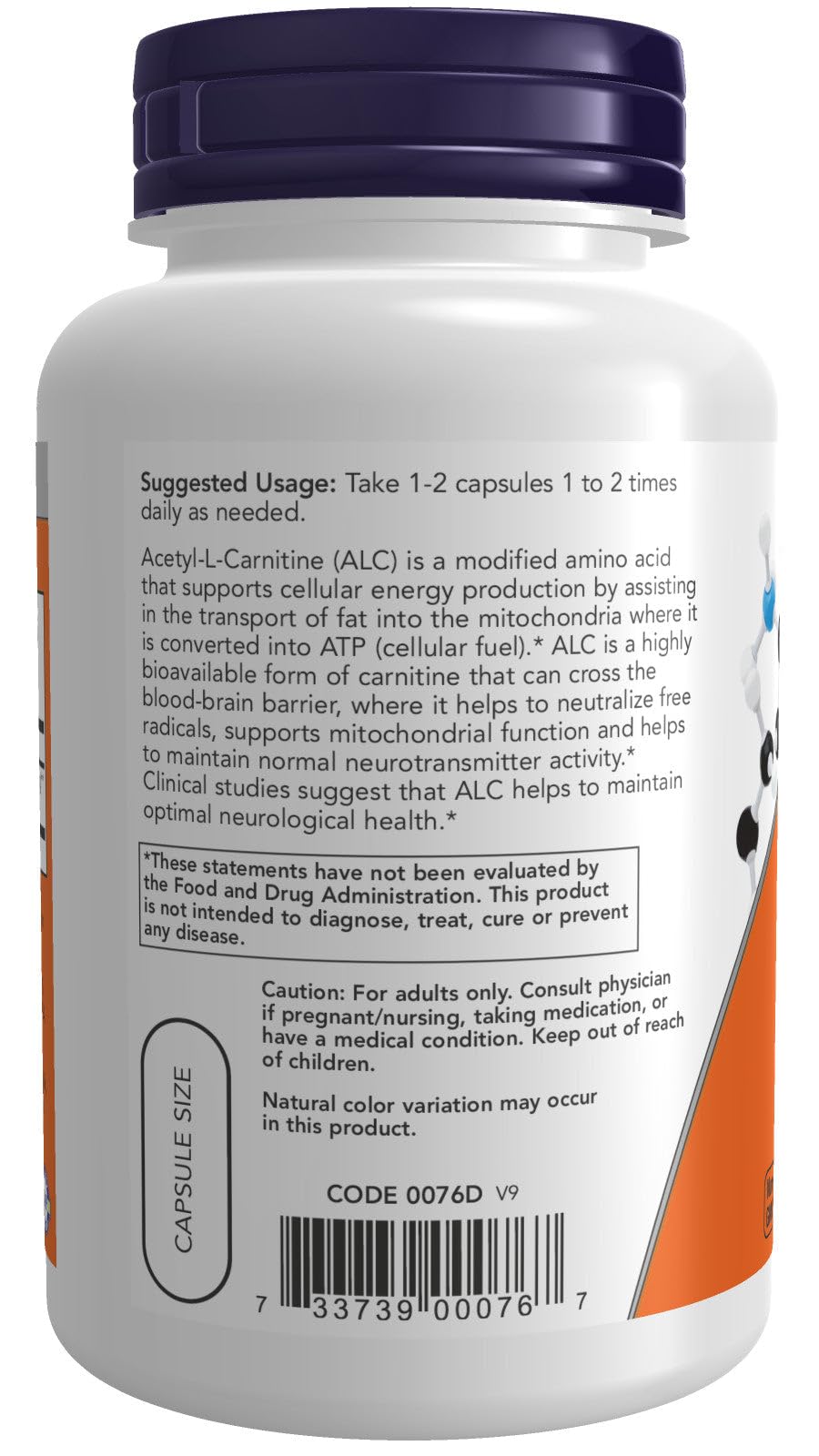 Foto 4 pulgar | Acetil L-carnitina De Supplement Now Foods, 500 Mg, 100 Cápsulas - Venta Internacional.