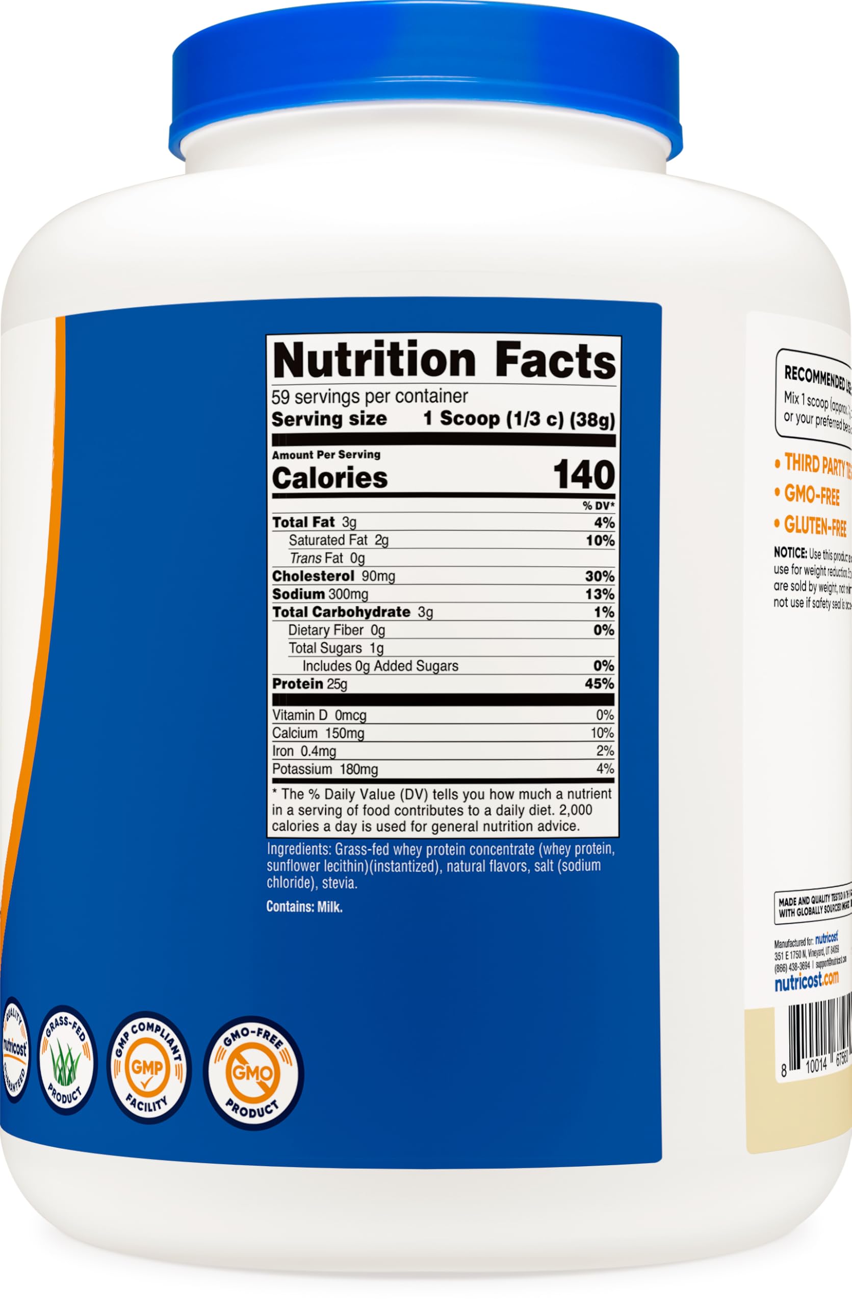Foto 6 pulgar | Concentrado De Proteína De Suero Nutricost, Alimentado Con Pasto, 2,27 Kg, Vainilla - Venta Internacional.