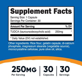 Foto 2 | Suplemento Nutricost Tudca 250 Mg 30 Cápsulas De Ácido Tauroursodesoxicólico - Venta Internacional.
