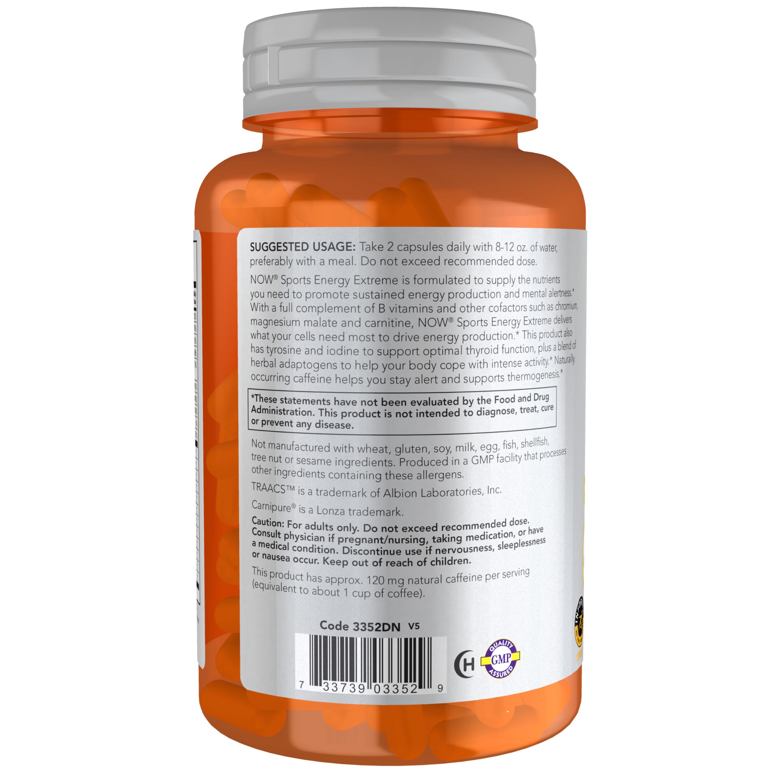 Foto 4 pulgar | Supplement Now Foods Sports Energy Extreme 90 Cápsulas Vegetarianas - Venta Internacional.
