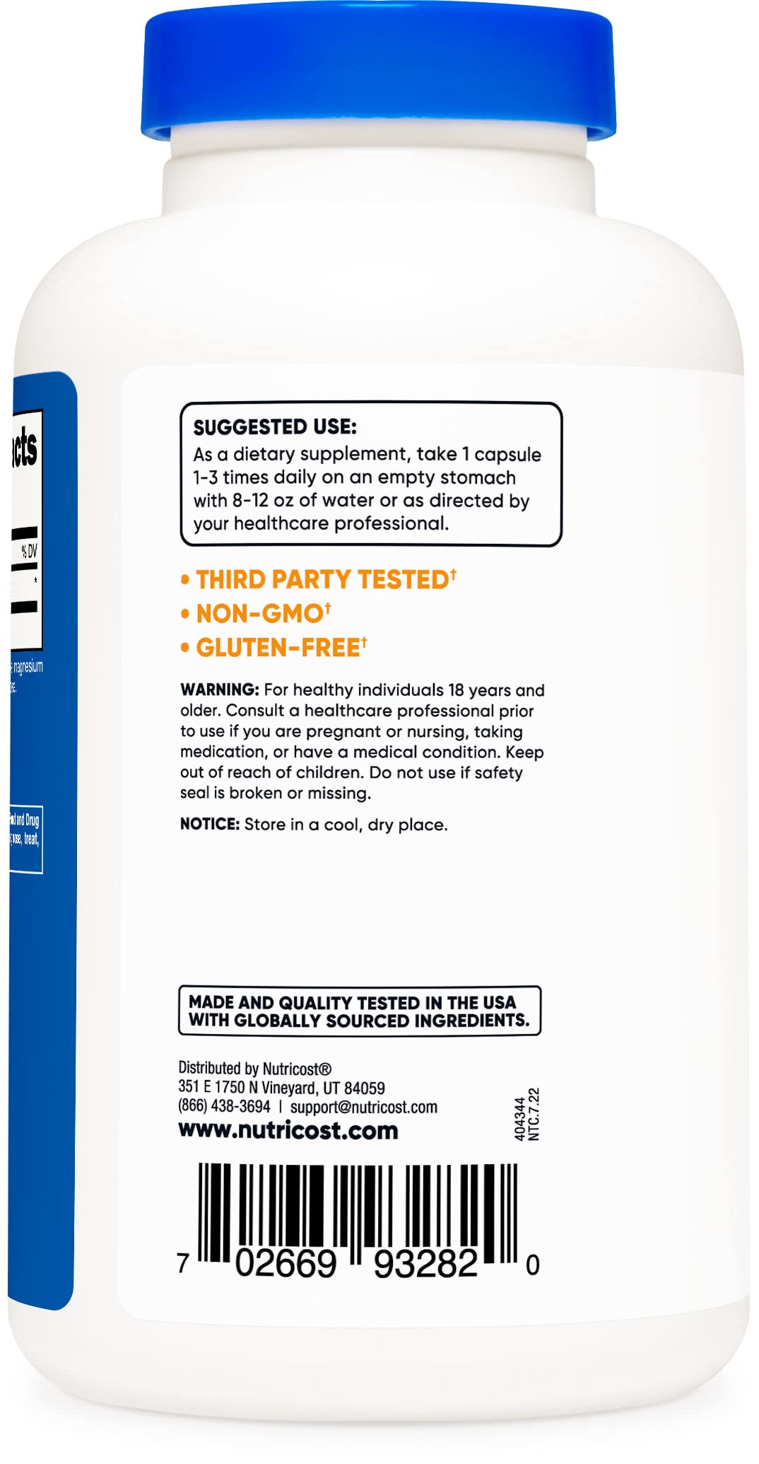 Foto 4 pulgar | Suplemento Nutricost L-glutamina 800 Mg 180 Cápsulas - Venta Internacional.