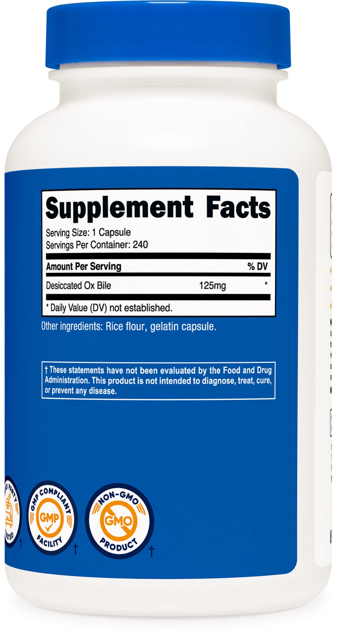 Foto 4 pulgar | Suplemento Nutricost Ox Bile Capsules 125 Mg X240 - Venta Internacional.
