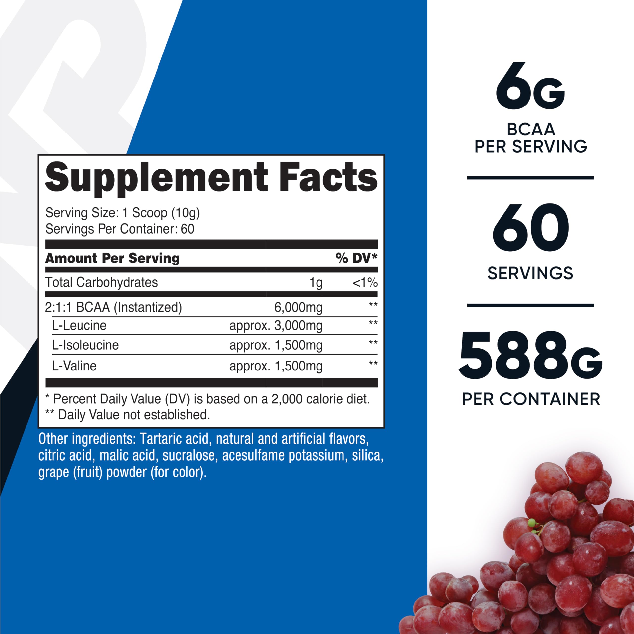 Foto 3 pulgar | Bcaa En Polvo Nutricost Sabor A Uva 60 Porciones 360 G - Venta Internacional.