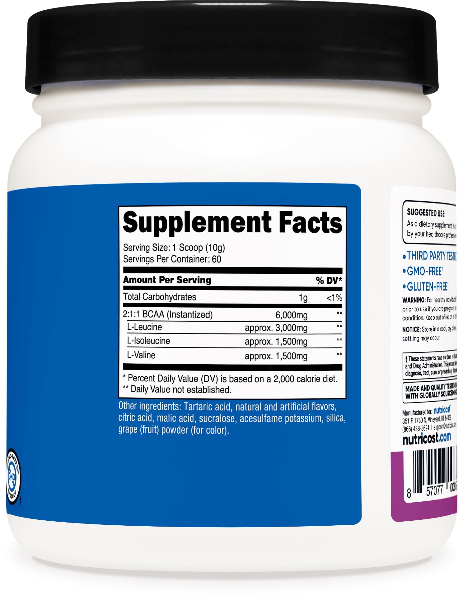 Foto 6 pulgar | Bcaa En Polvo Nutricost Sabor A Uva 60 Porciones 360 G - Venta Internacional.