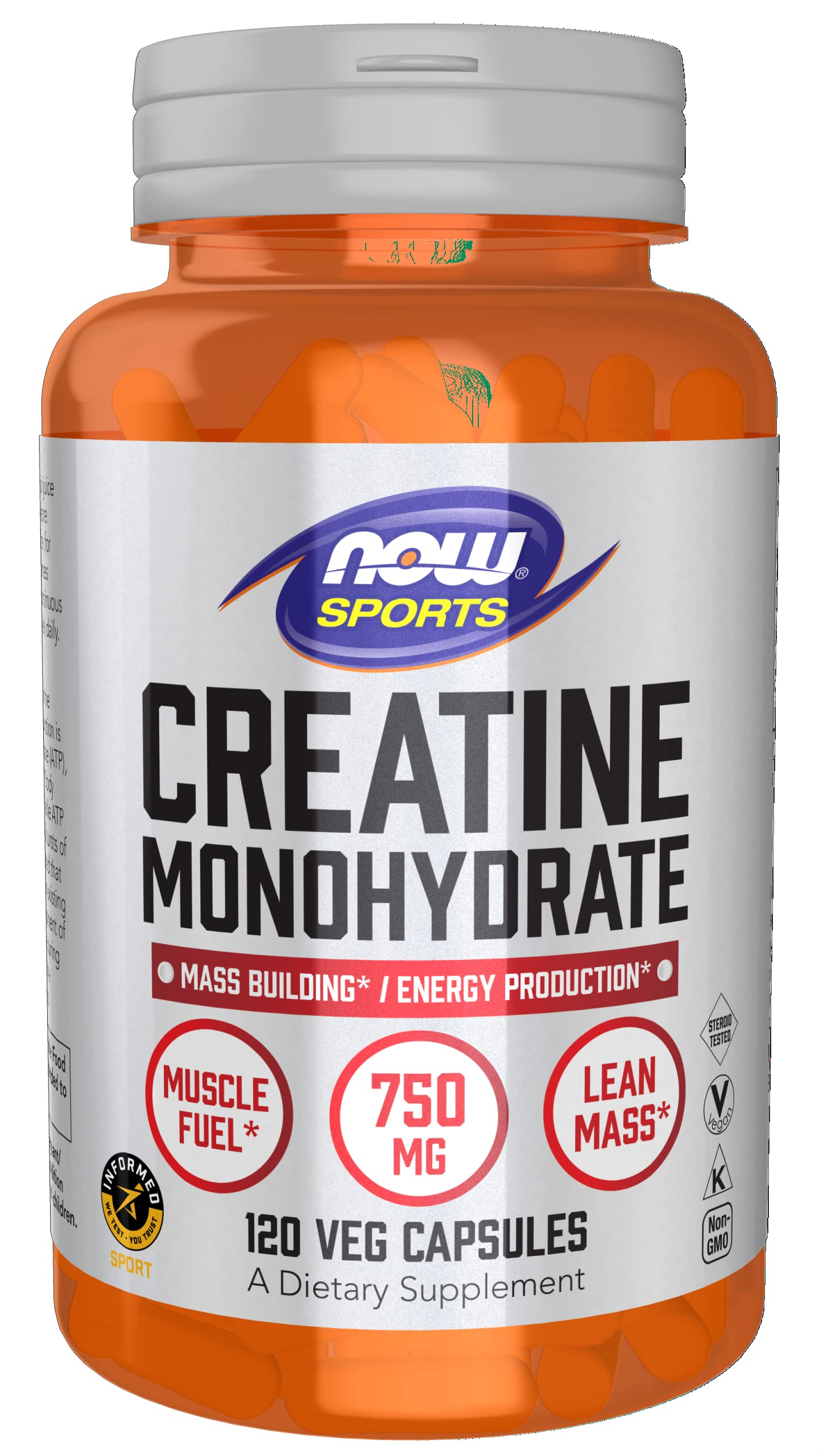 Foto 2 pulgar | Suplemento Now Foods Sports Nutrition Creatina 750 Mg 120 Cápsulas - Venta Internacional.