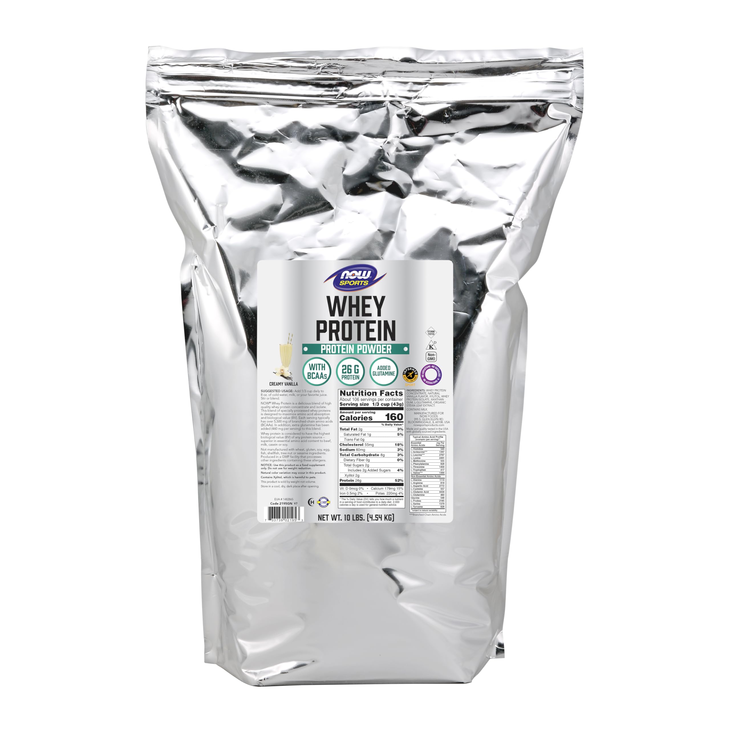 Foto 2 pulgar | Whey Protein Now Foods Sports Nutrition, Vainilla Cremosa, 4,54 Kg - Venta Internacional.