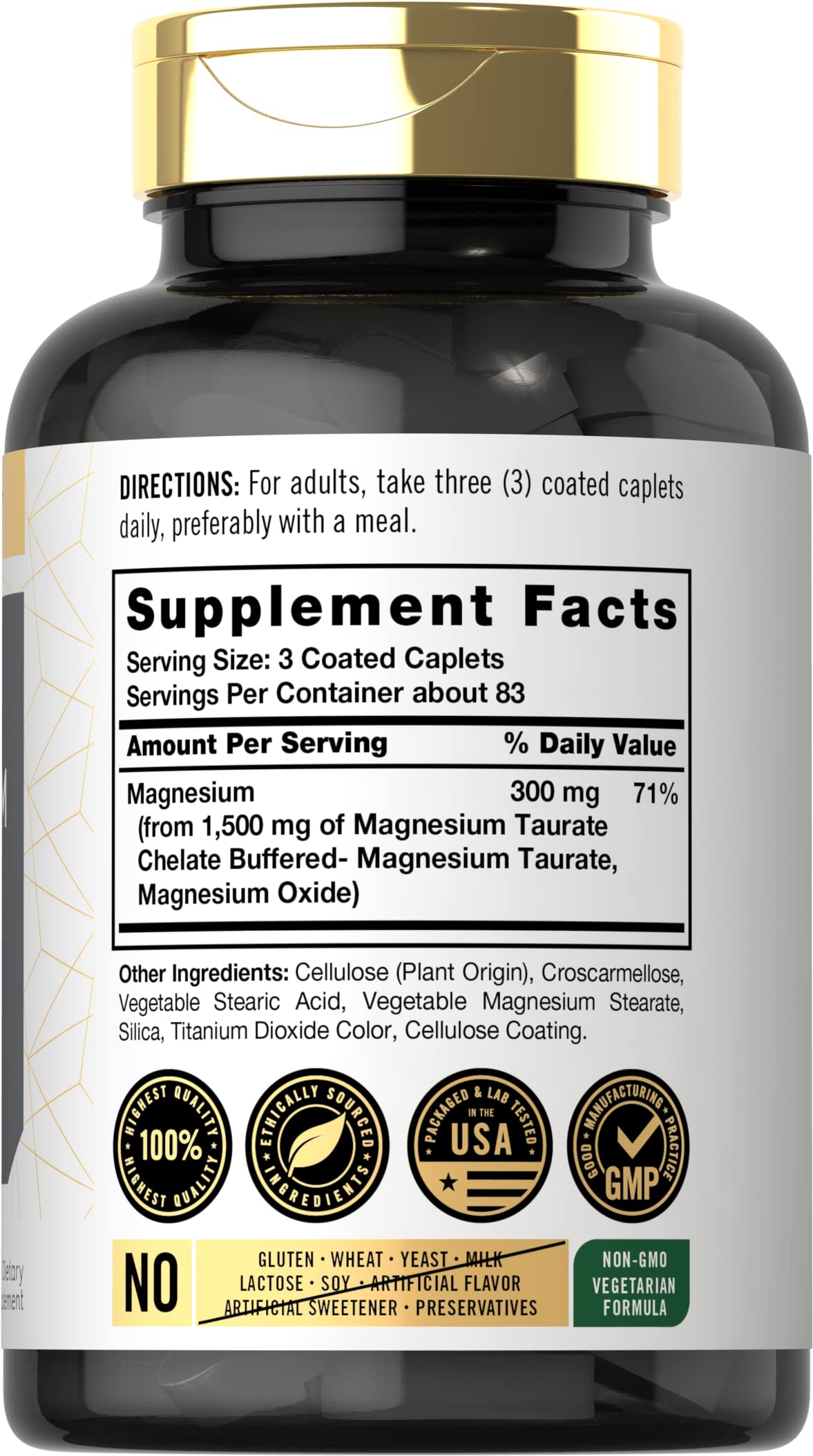 Foto 3 pulgar | Suplemento De Taurato De Magnesio Carlyle 1500 Mg 250 Cápsulas - Venta Internacional.