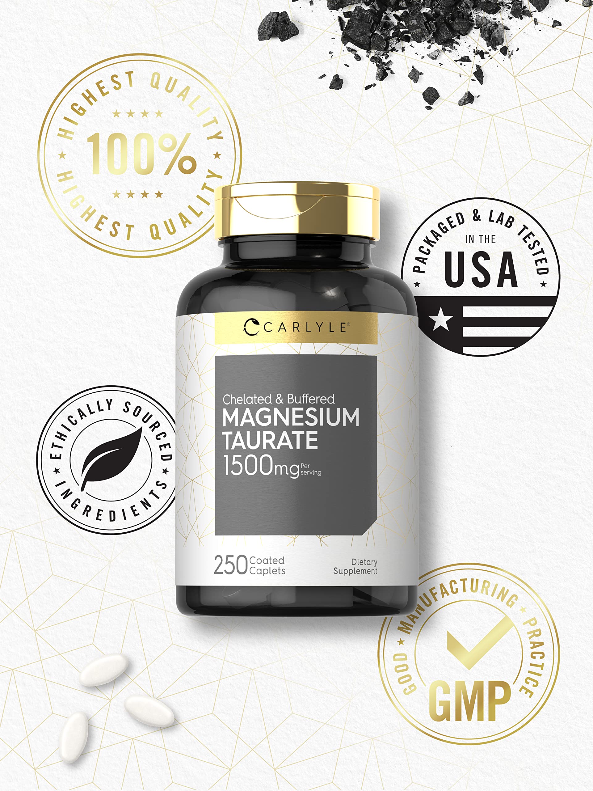 Foto 6 pulgar | Suplemento De Taurato De Magnesio Carlyle 1500 Mg 250 Cápsulas - Venta Internacional.