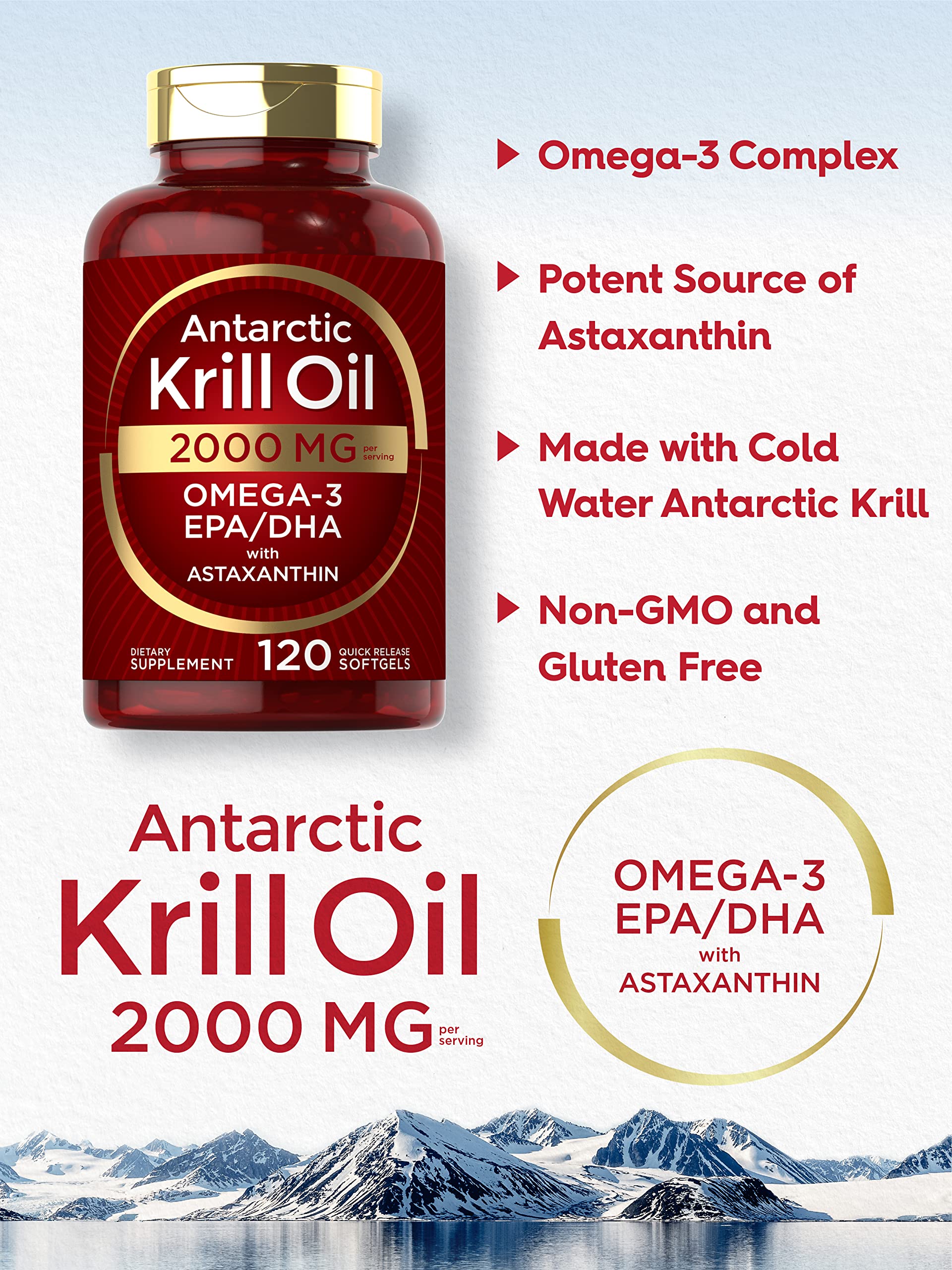 Foto 5 pulgar | Suplemento De Aceite De Krill Antártico Carlyle 2000 Mg 120 Cápsulas Blandas - Venta Internacional.