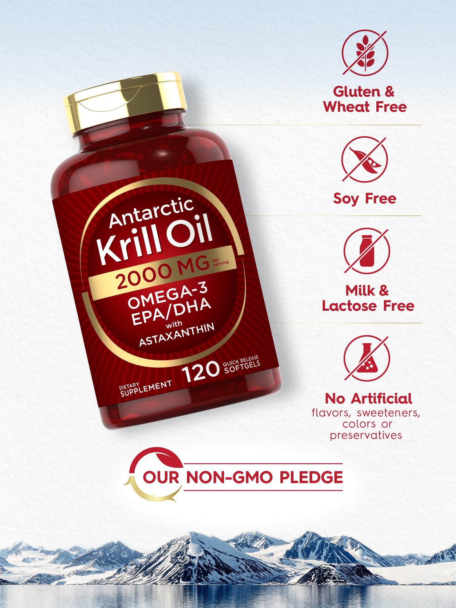 Foto 6 pulgar | Suplemento De Aceite De Krill Antártico Carlyle 2000 Mg 120 Cápsulas Blandas - Venta Internacional.