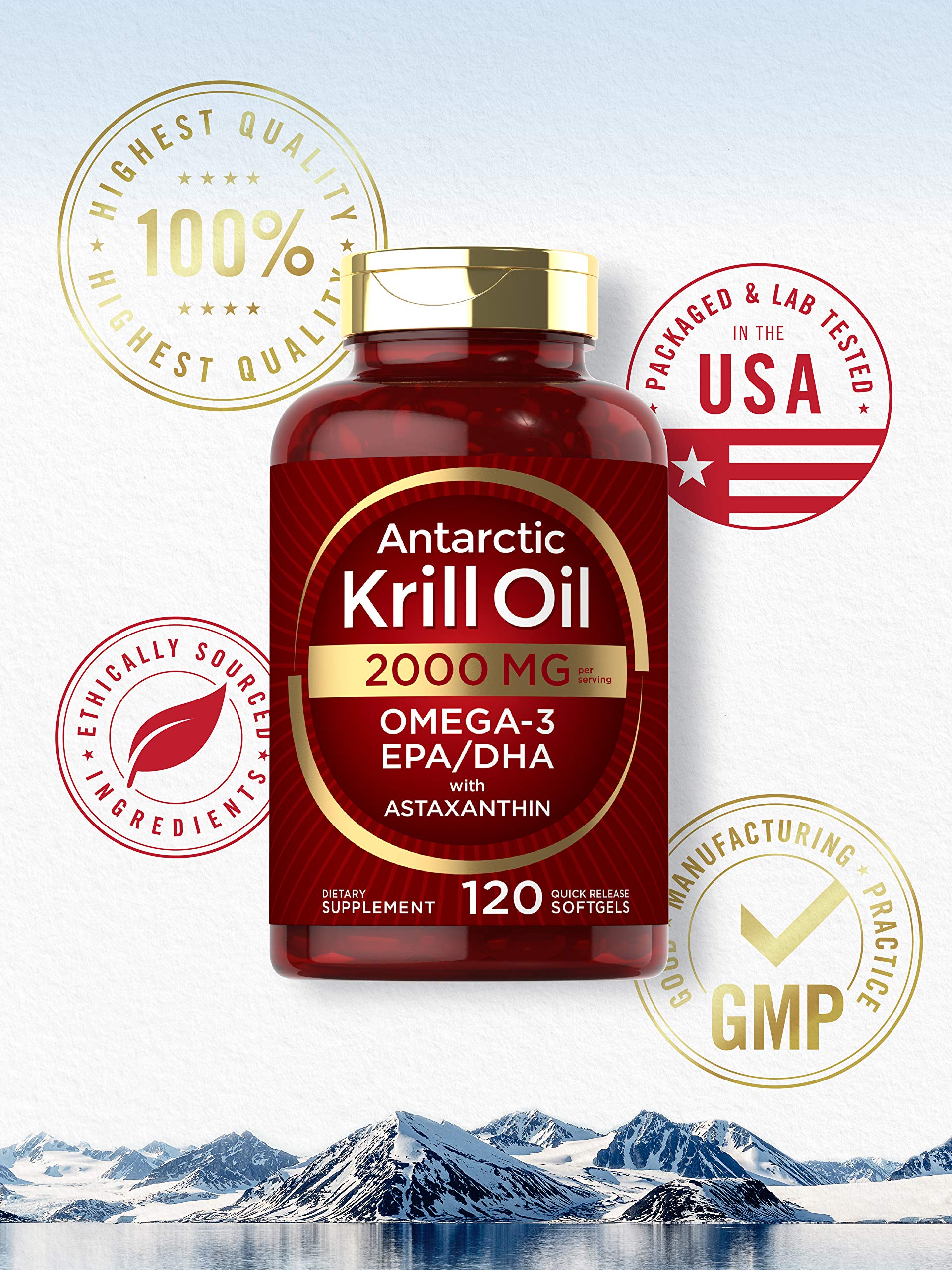 Foto 7 pulgar | Suplemento De Aceite De Krill Antártico Carlyle 2000 Mg 120 Cápsulas Blandas - Venta Internacional.