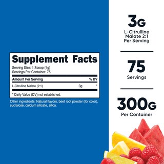 Foto 2 | Suplemento De Acondicionamiento Físico Nutricost L-citrulina Malato 2:1 300 G - Venta Internacional.