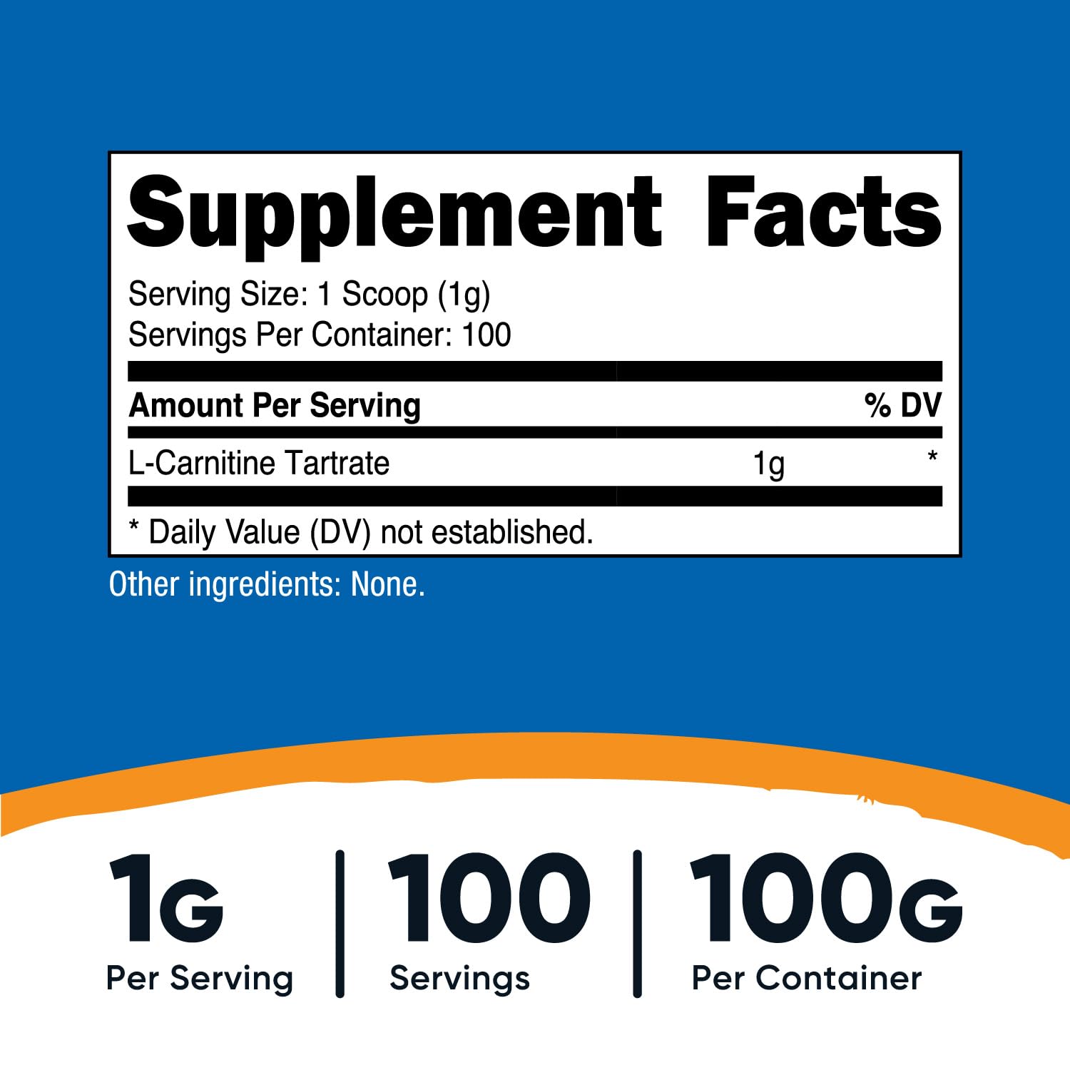 Foto 3 pulgar | Suplemento Nutricost De Tartrato De L-carnitina En Polvo 100 G - Venta Internacional.