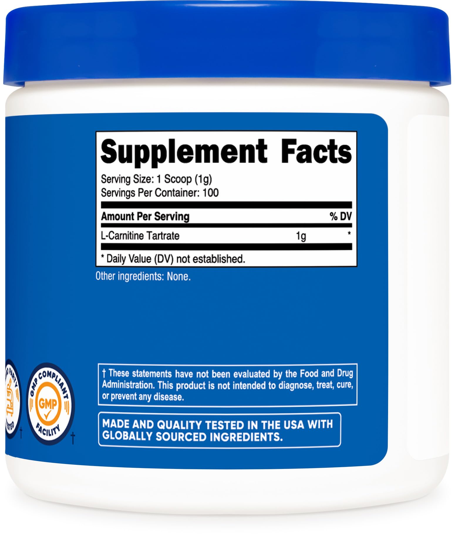 Foto 6 pulgar | Suplemento Nutricost De Tartrato De L-carnitina En Polvo 100 G - Venta Internacional.