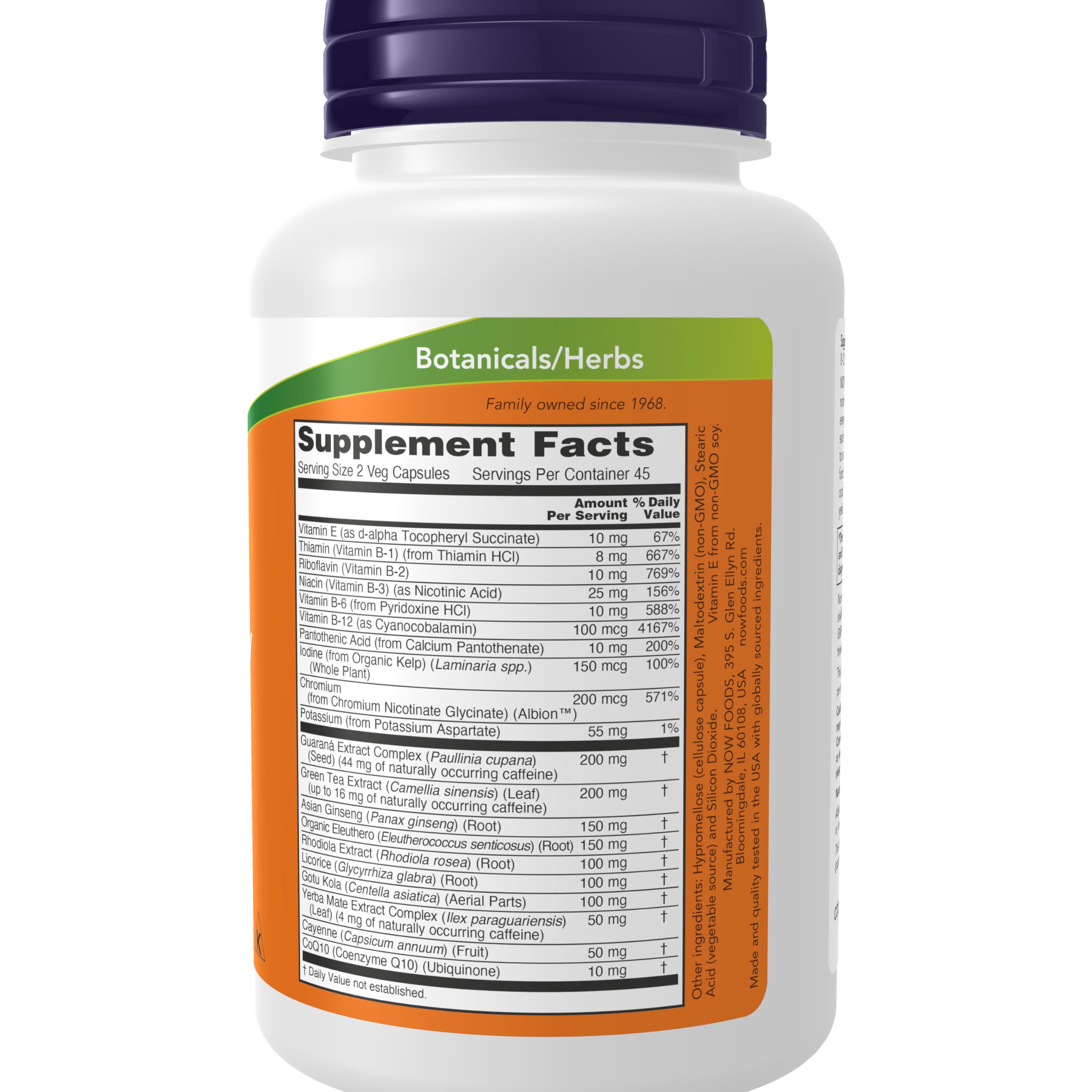 Foto 3 pulgar | Suplemento Dietético Supplements Now Foods Energy 90 Cápsulas - Venta Internacional.