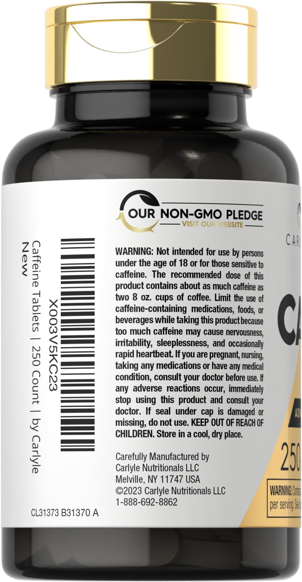 Foto 4 pulgar | Píldoras De Cafeína Carlyle 200 Mg 250 Tabletas Advanced Athlete - Venta Internacional.