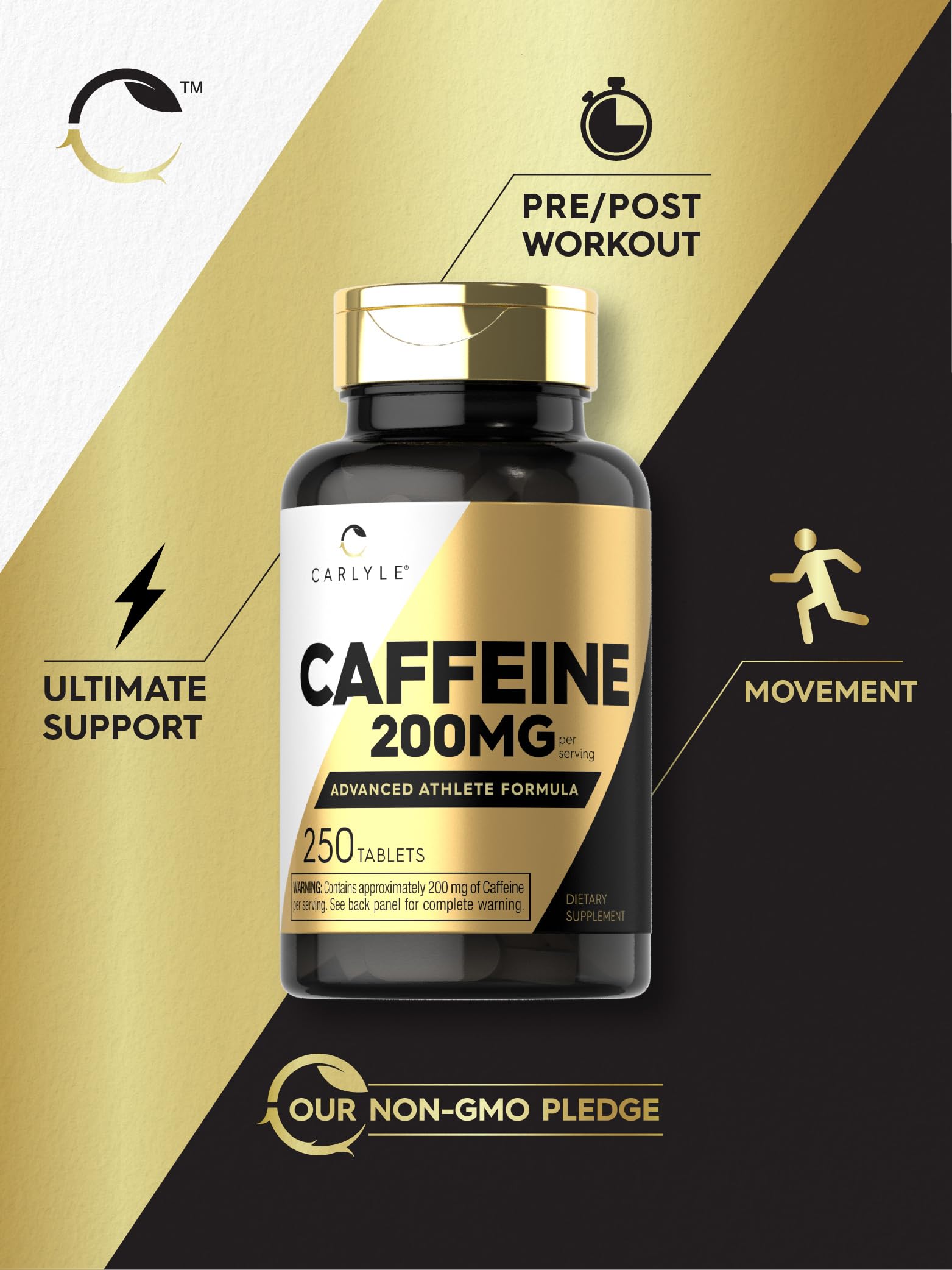 Foto 5 | Píldoras De Cafeína Carlyle 200 Mg 250 Tabletas Advanced Athlete - Venta Internacional.