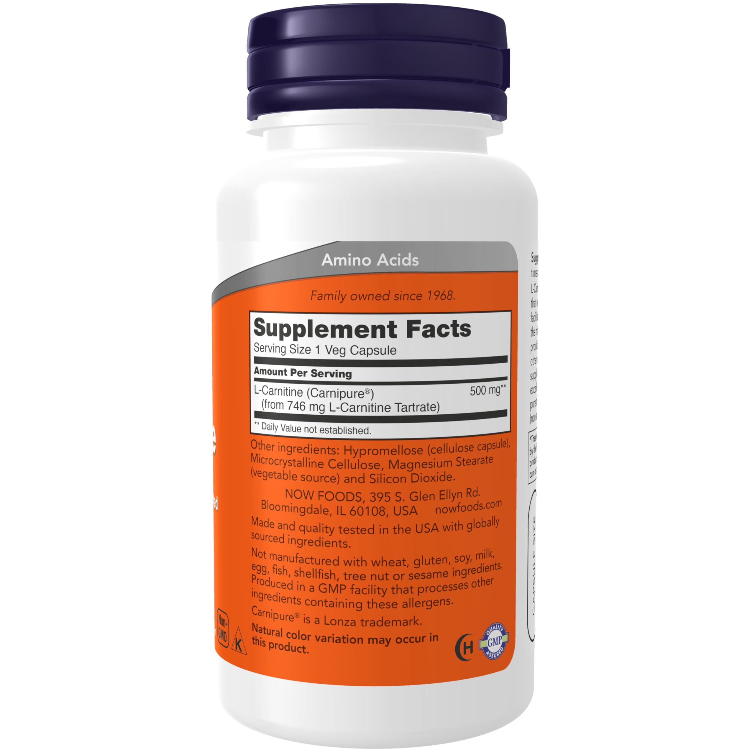Foto 3 pulgar | Suplements Now Foods L-carnitina, 500 Mg, Ayuda A La Actividad Física, 60 Cápsulas - Venta Internacional.