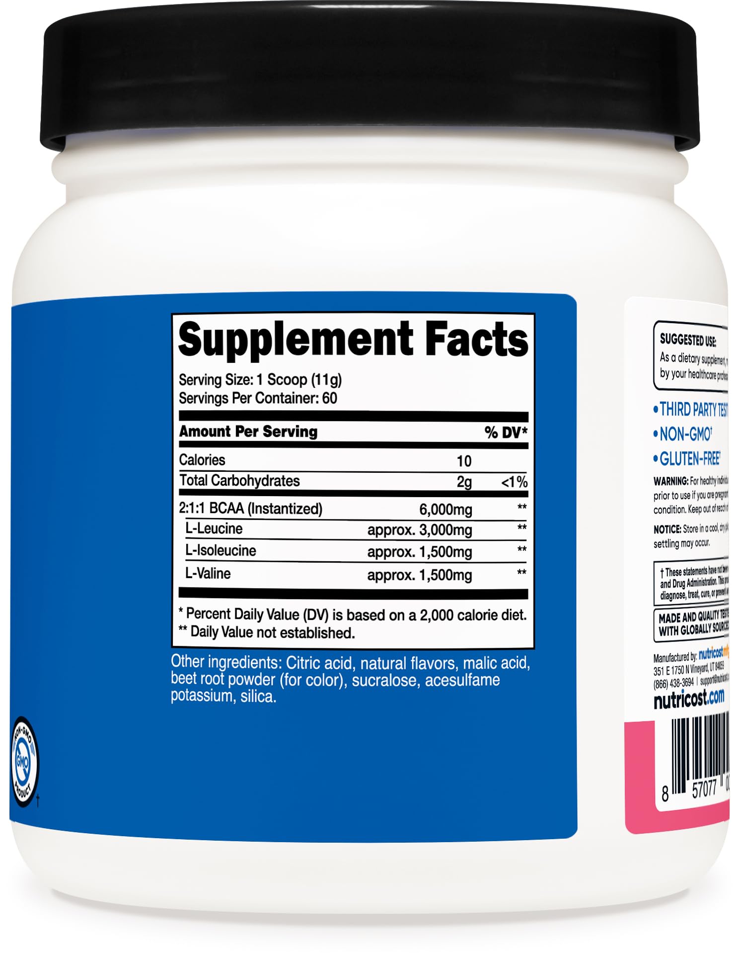 Foto 6 pulgar | Limonada De Frambuesa Nutricost En Polvo Con Bcaa, 60 Porciones, 180 G - Venta Internacional.
