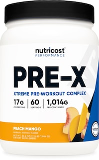 Foto 1 | Polvo Para Antes Del Entrenamiento Nutricost Pre-x Xtreme Peach Mango 60 Unidades - Venta Internacional.