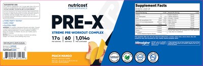 Foto 6 | Polvo Para Antes Del Entrenamiento Nutricost Pre-x Xtreme Peach Mango 60 Unidades - Venta Internacional.