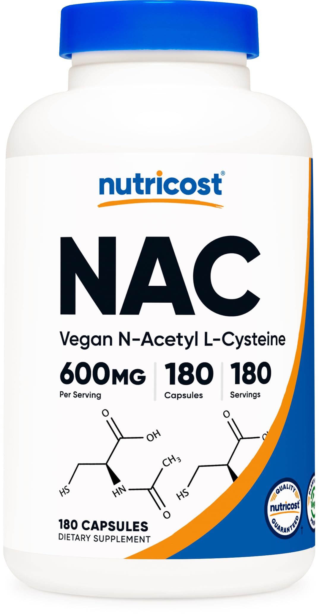 Foto 2 pulgar | Suplemento Nutricost De N-acetil L-cisteína (nac) 600 Mg 180 Cápsulas - Venta Internacional.