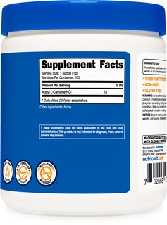 Foto 5 | Suplemento Nutricost Acetil L-carnitina (alcar) En Polvo De 250 G - Venta Internacional.