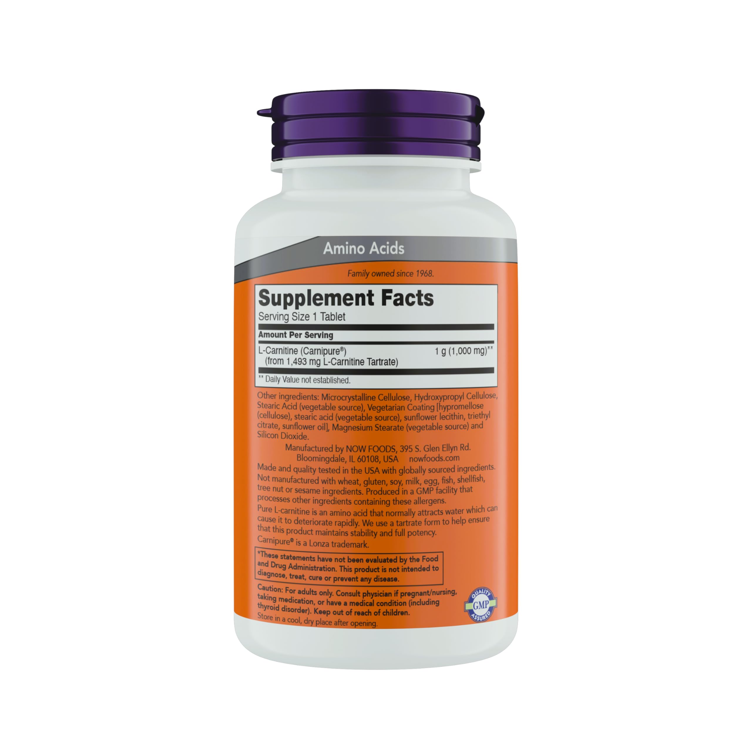 Foto 3 pulgar | Suplemento Now Foods L-carnitina 1000 Mg 150 Comprimidos - Venta Internacional.