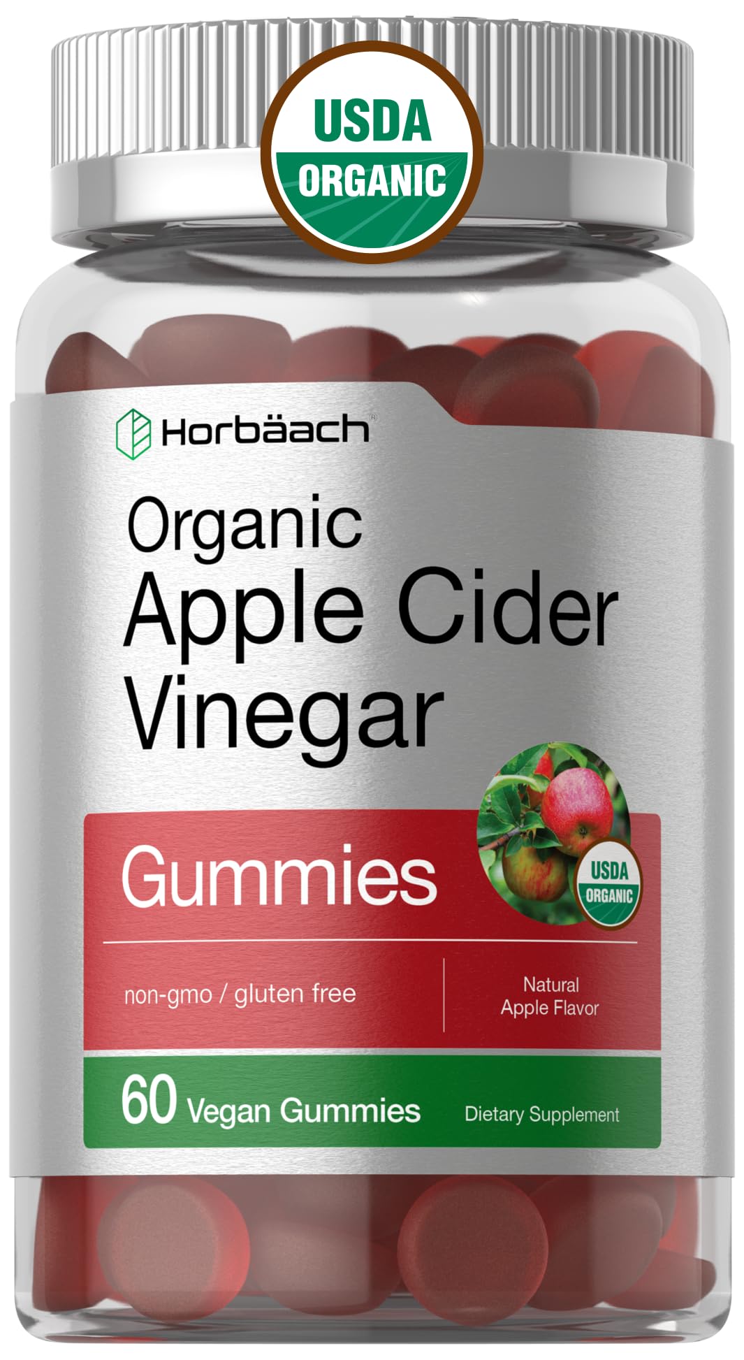 Foto 2 pulgar | Gomitas De Vinagre De Sidra De Manzana Orgánico Supplement Horbaach 60 - Venta Internacional.
