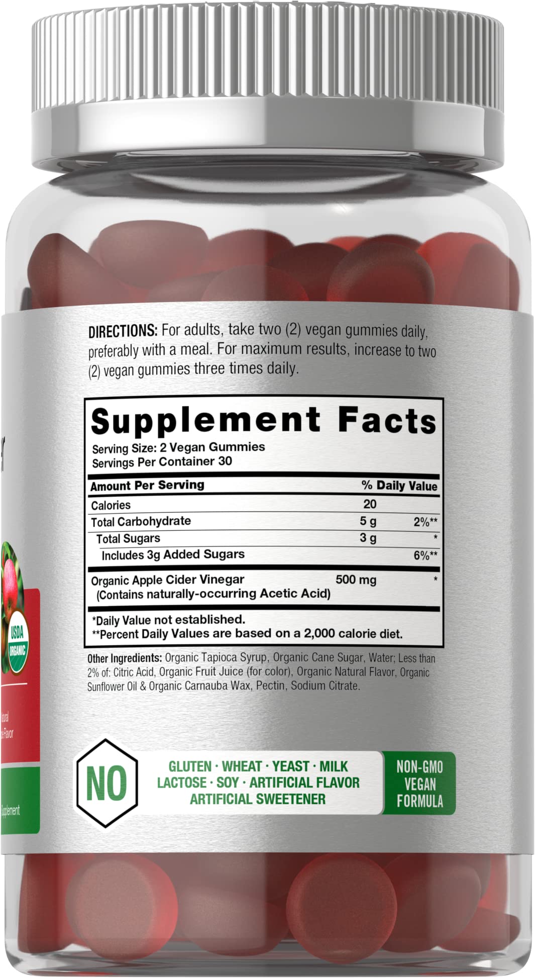Foto 3 pulgar | Gomitas De Vinagre De Sidra De Manzana Orgánico Supplement Horbaach 60 - Venta Internacional.