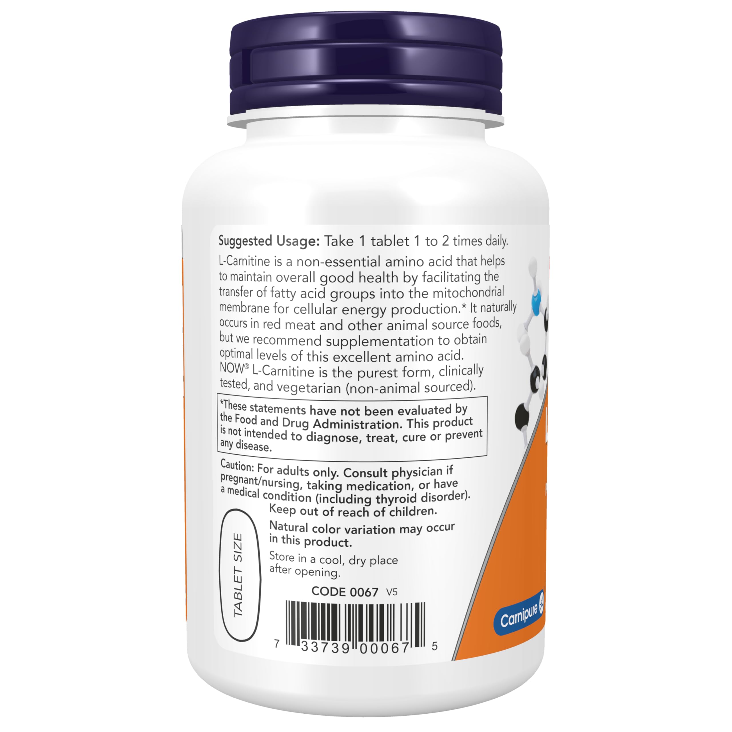 Foto 4 pulgar | Suplementos Now Foods L-carnitina 1000 Mg 50 Comprimidos - Venta Internacional.