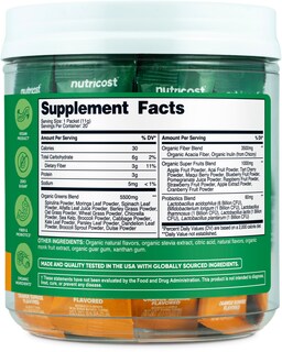 Foto 5 | Super Greens Nutricost Organic Orange Sunrise, 20 Paquetes - Venta Internacional.