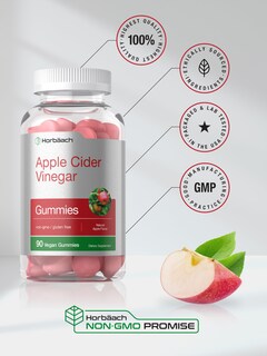 Foto 6 | Gomitas Veganas De Vinagre De Sidra De Manzana Supplement Horbäach, 90 Unidades - Venta Internacional.