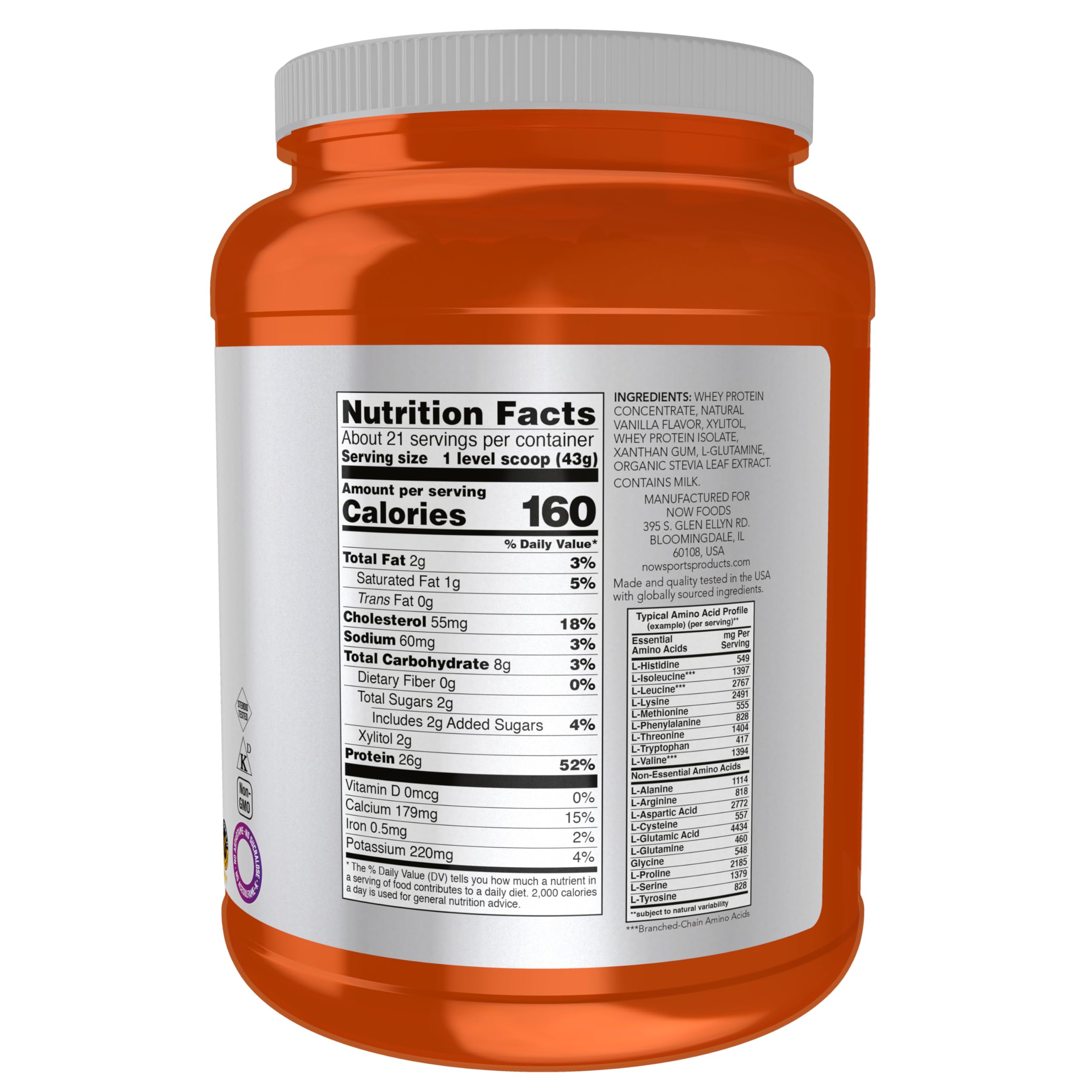 Foto 3 pulgar | Whey Protein Now Foods Sports Nutrition, Vainilla Cremosa, 2 Kg - Venta Internacional.