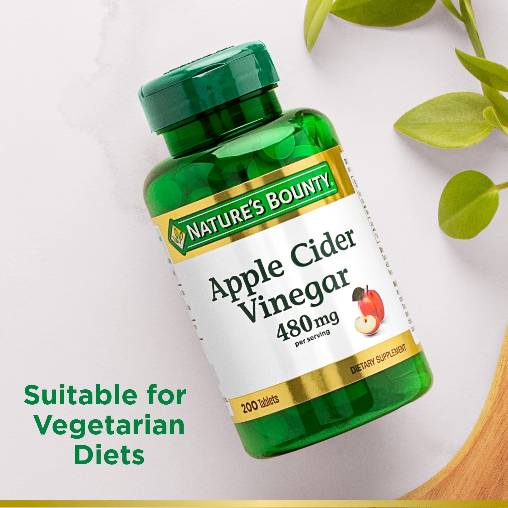 Foto 5 pulgar | Suplemento De Vinagre De Sidra De Manzana Nature's Bounty 480 Mg 200 Comprimidos - Venta Internacional.