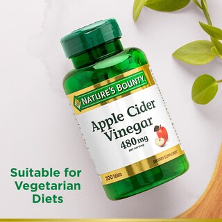 Foto 4 | Suplemento De Vinagre De Sidra De Manzana Nature's Bounty 480 Mg 200 Comprimidos - Venta Internacional.