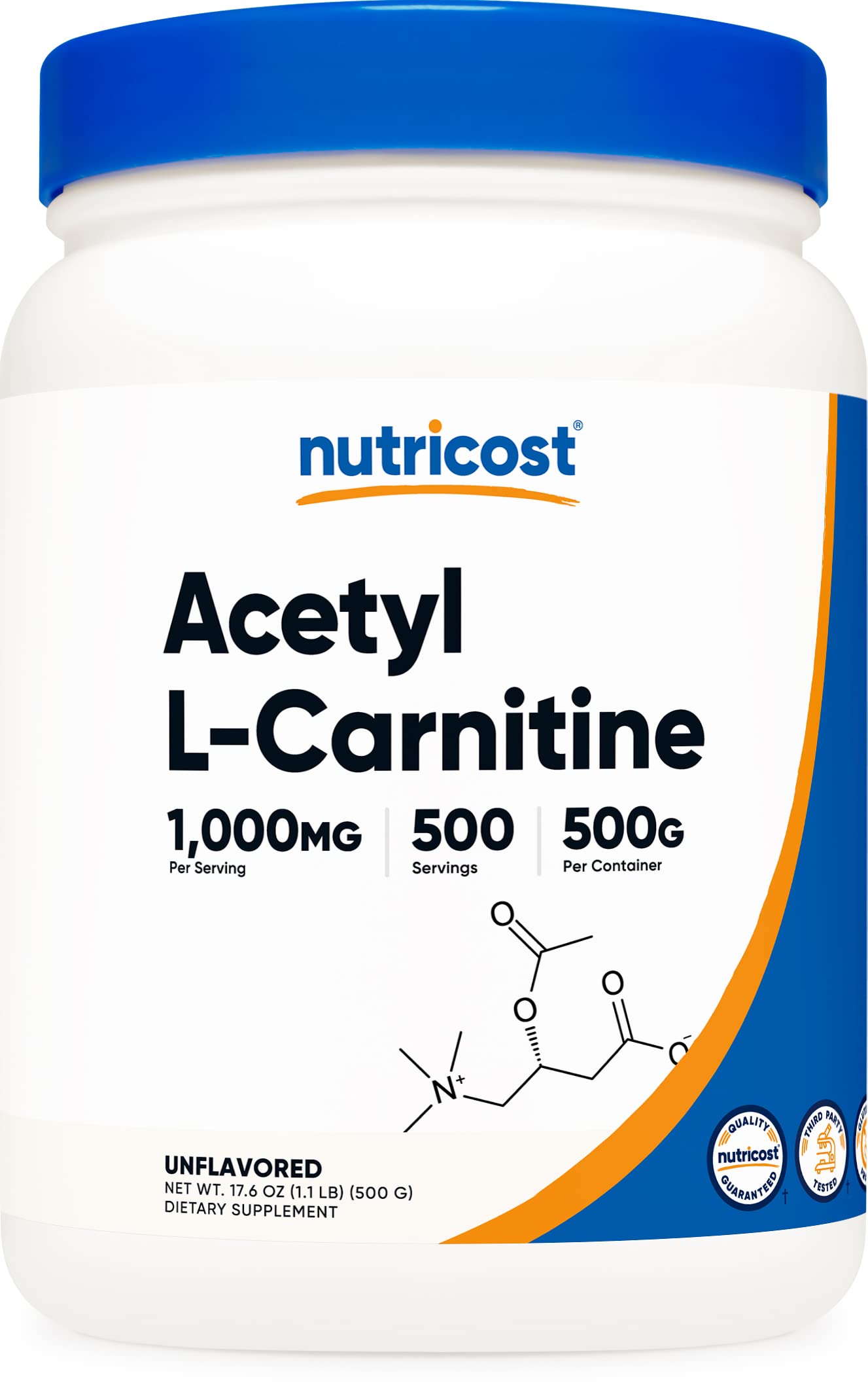 Foto 2 pulgar | Suplemento Acetil L-carnitina Nutricost (alcar) 500 G - Venta Internacional.