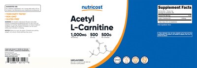 Foto 6 | Suplemento Acetil L-carnitina Nutricost (alcar) 500 G - Venta Internacional.