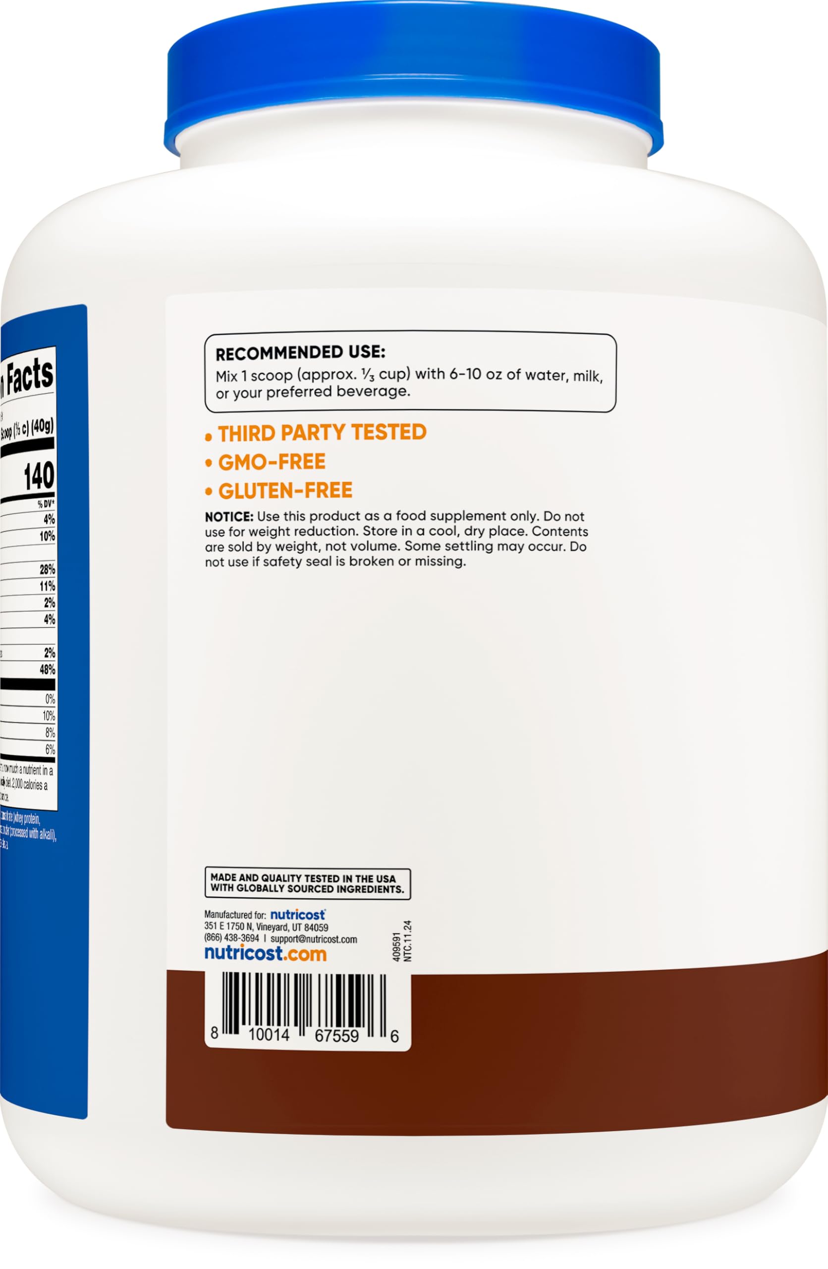 Foto 4 | Concentrado De Proteína De Suero Nutricost, Chocolate Alimentado Con Pasto, 2,27 Kg - Venta Internacional.