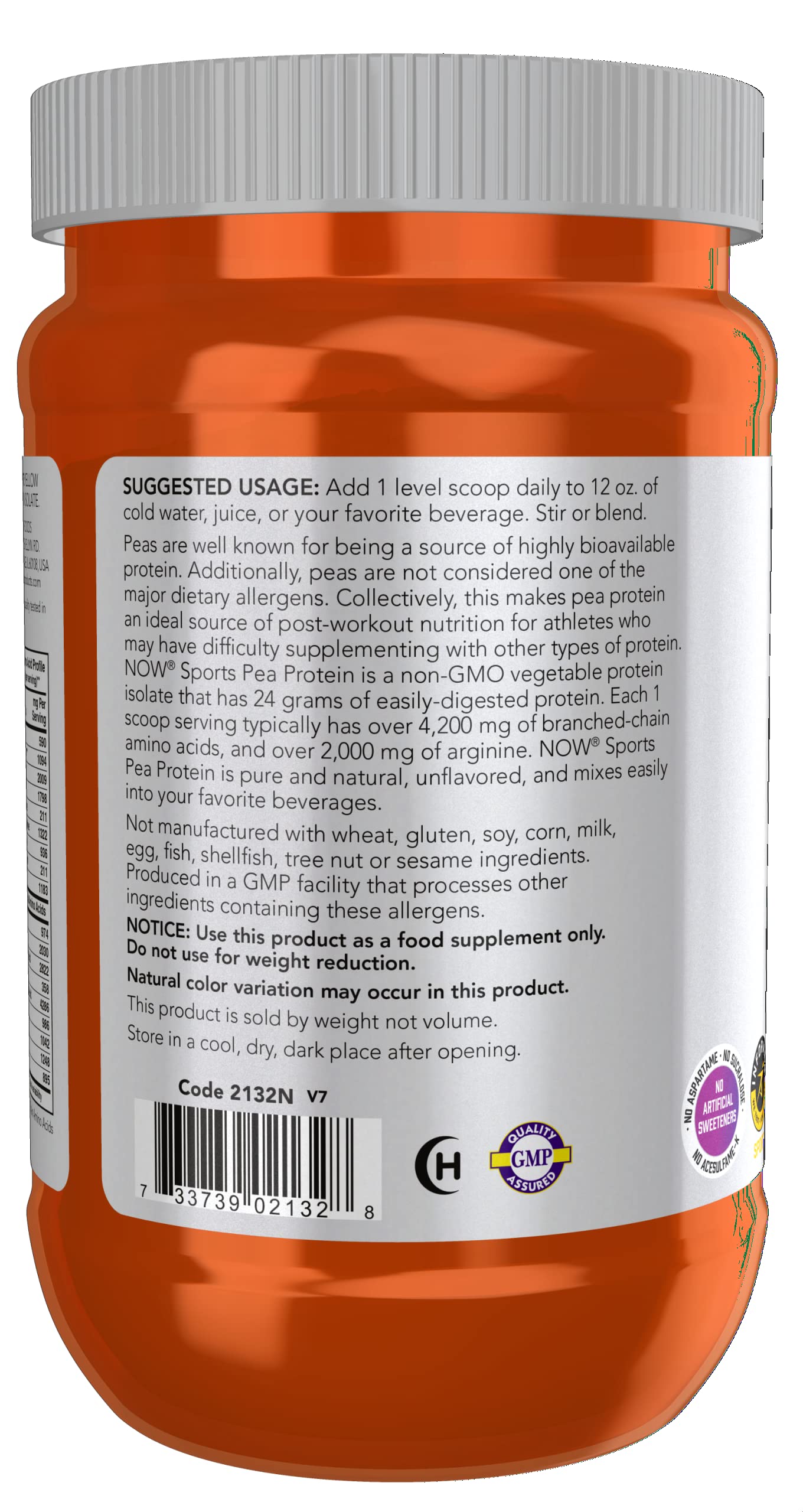 Foto 4 pulgar | Proteína En Polvo Now Foods Sports Nutrition, Guisante, 24 G, Sin Sabor - Venta Internacional.