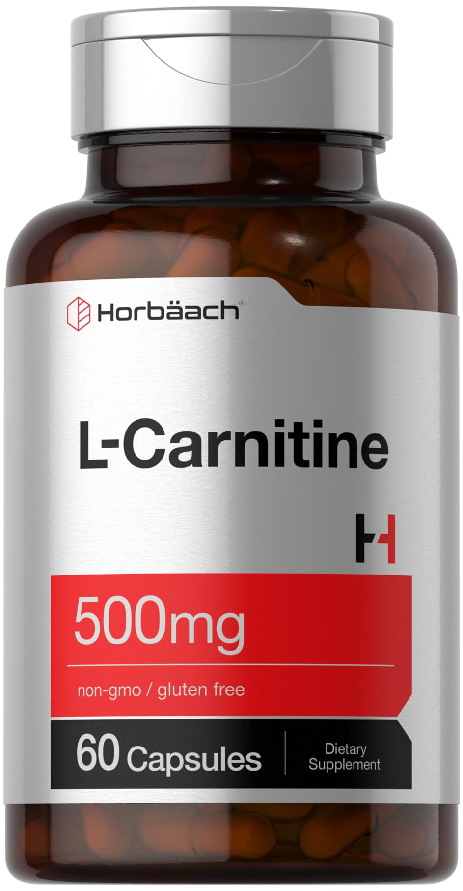 Foto 2 pulgar | Suplemento Horbäach L-carnitina 500 Mg 60 Cápsulas - Venta Internacional.