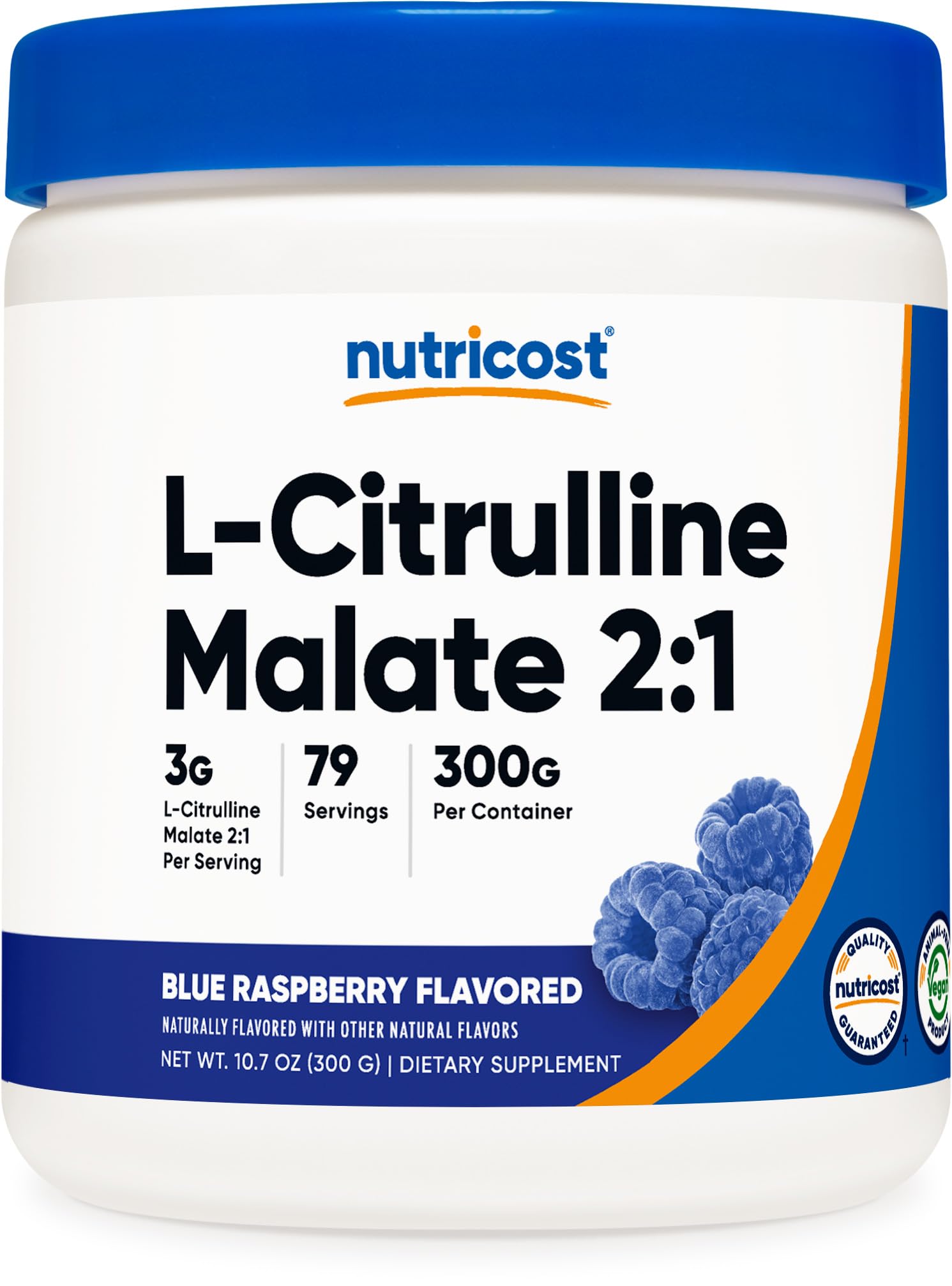 Foto 2 pulgar | Suplemento Nutricost L-citrulina Malato 2:1 300 G De Frambuesa Azul - Venta Internacional.