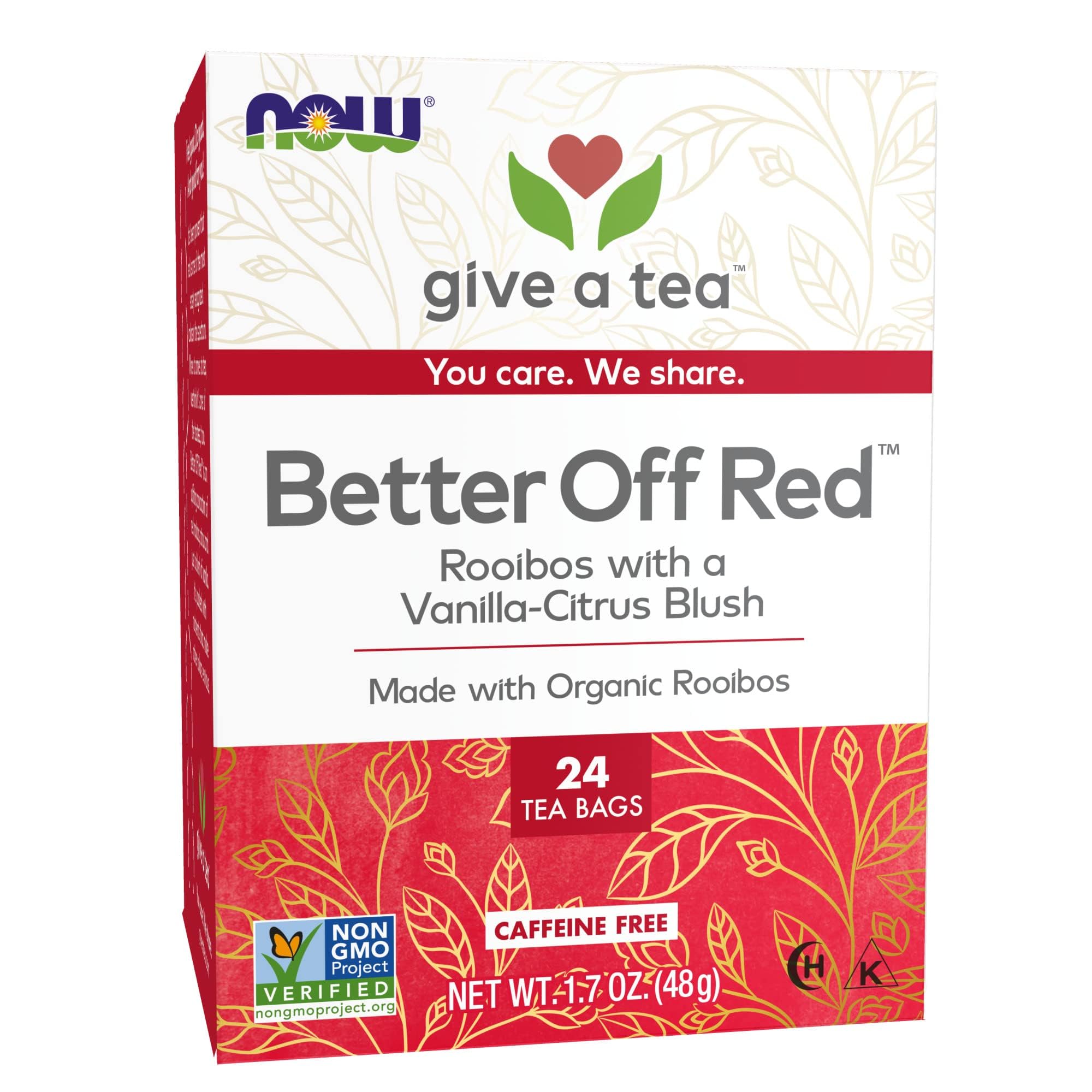Foto 2 pulgar | Té Rooibos Give A Tea™ Better Off Red™ De Tea Now Foods, 24 Bolsitas - Venta Internacional.