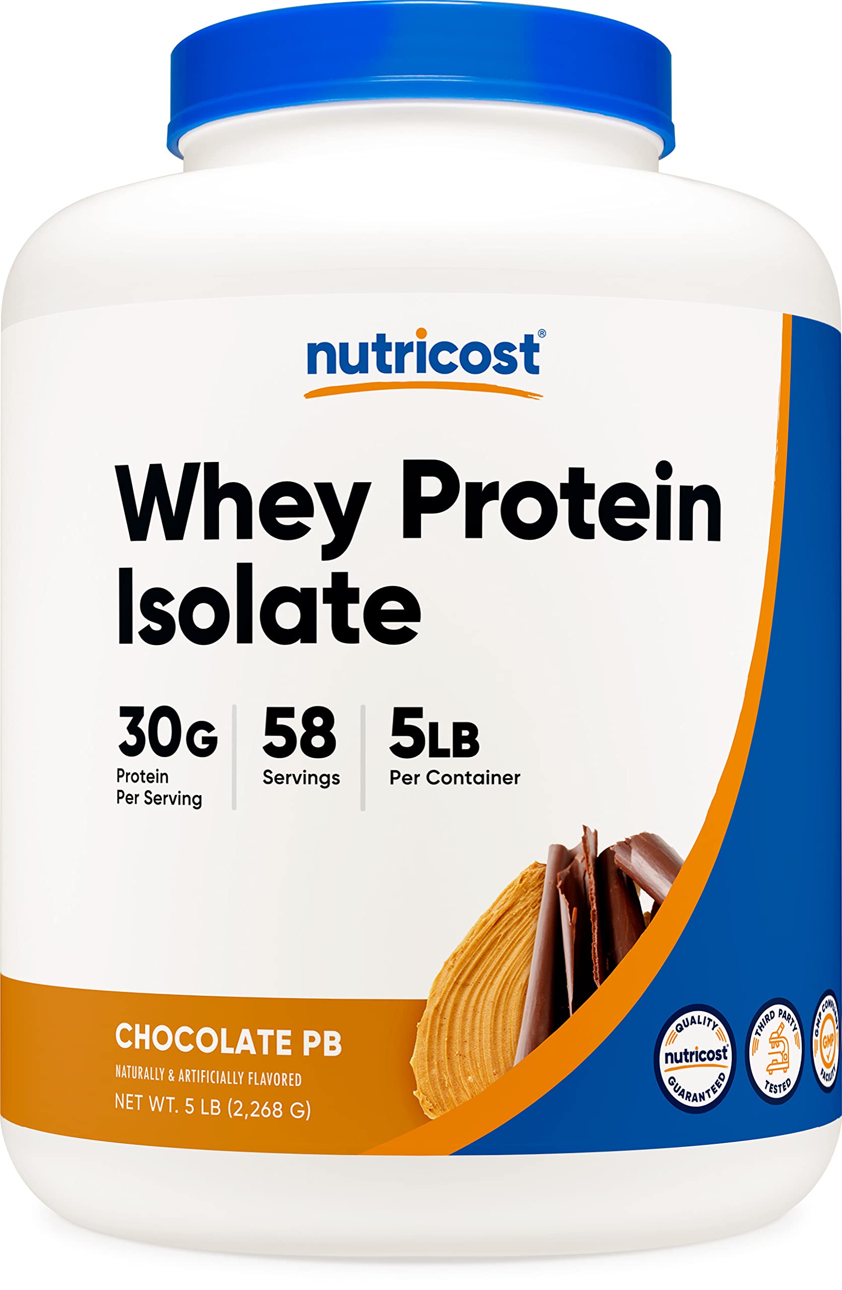 Proteína En Polvo Nutricost Whey Protein Isolate, Chocolate Y Mantequilla De Cacahuete, 2,27 Kg - Venta Internacional.