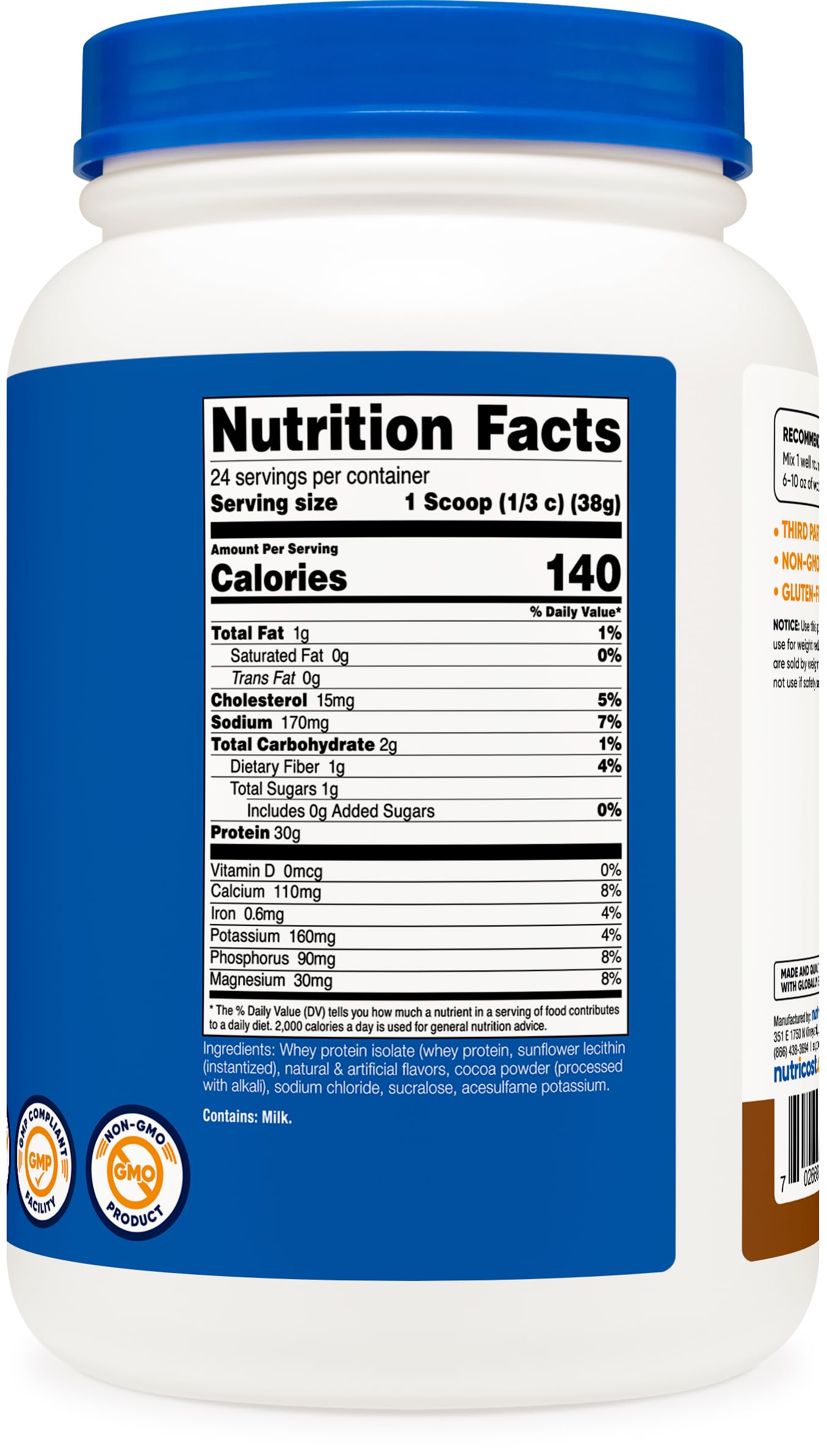 Foto 6 pulgar | Proteína En Polvo Nutricost Whey Protein Isolate Mocha 907 G - Venta Internacional.