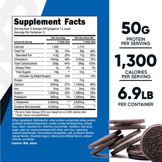 Foto 2 | Mass Gainer Nutricost Con Sabor A Galletas Y Crema, 3,13 Kg, 50 G De Proteína - Venta Internacional.