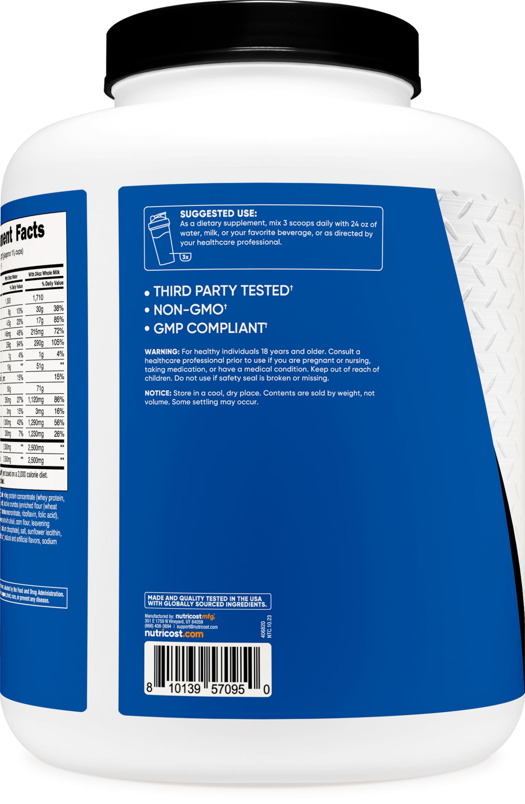 Foto 5 pulgar | Mass Gainer Nutricost Con Sabor A Galletas Y Crema, 3,13 Kg, 50 G De Proteína - Venta Internacional.