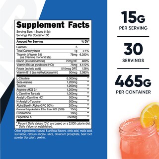 Foto 2 | 30 Porciones De Limonada Rosa Nutricost Stim-free Para Antes Del Entrenamiento - Venta Internacional.