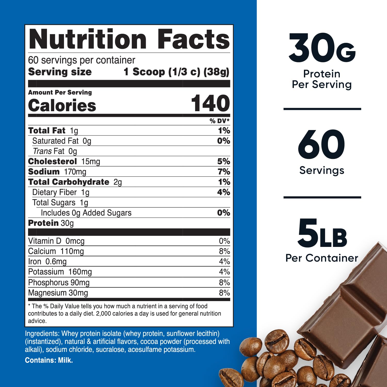 Foto 3 pulgar | Proteína En Polvo Nutricost Whey Protein Isolate Mocha 2.27 Kg - Venta Internacional.